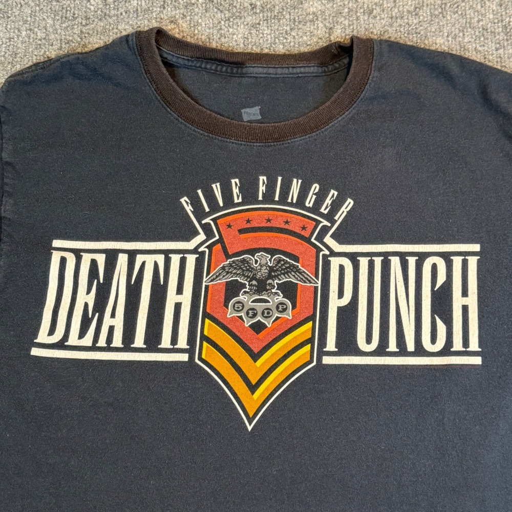 Five Finger Death Punch Band Rock Music Graphic T-Shirt Mens Medium Black FFDP